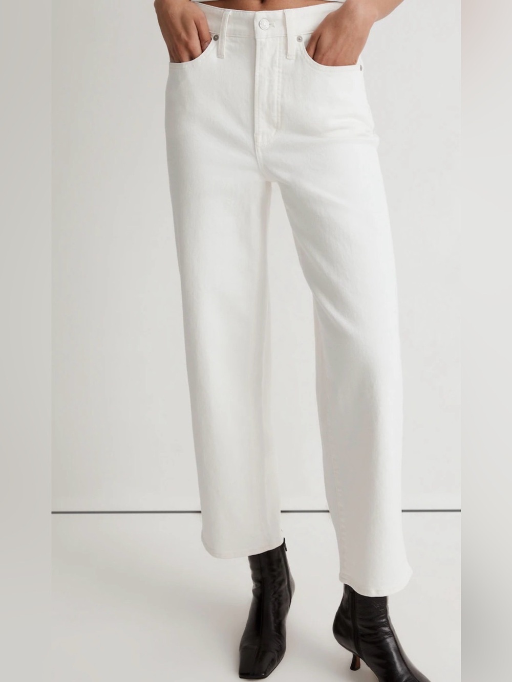 Madewell Jeans - The Perfect Vintage Wide-Leg Crop Jean - Tile White EUC Sz 29